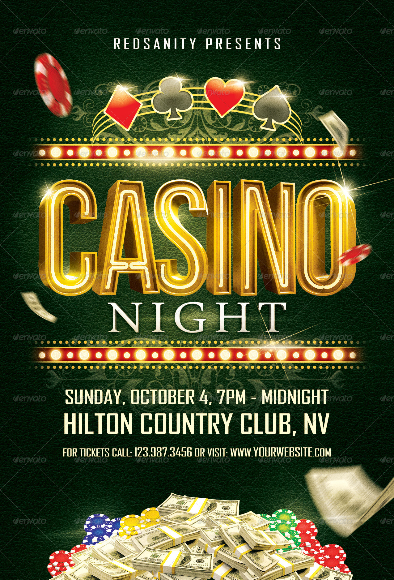 Casino night flyers printable templates